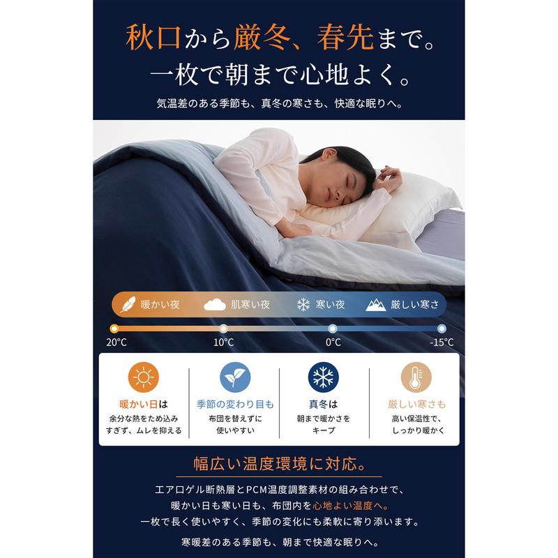 Fidelli ThermoSleep™｜温度調節7層掛け布団 🏆（横170cm*縦210cm）